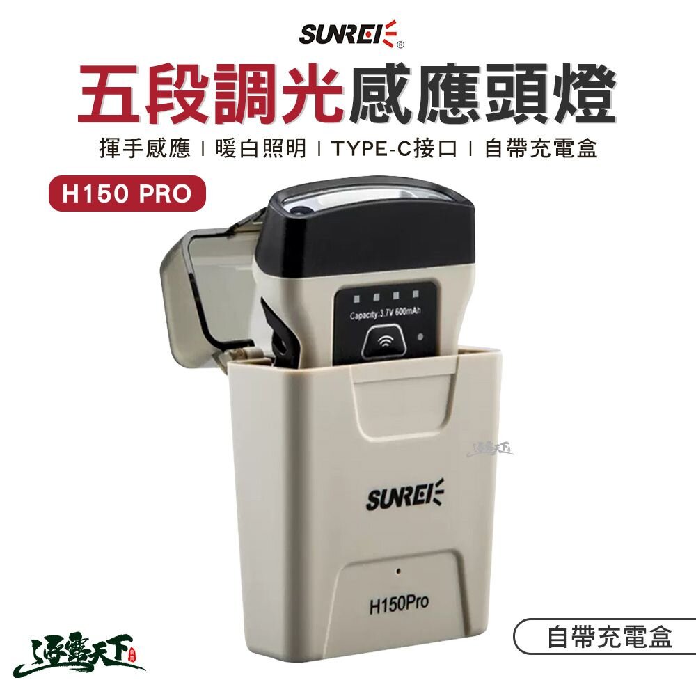 SUNREE 山力士 H150PRO 五段調光感應夾帽頭燈 鋰電池款 探照燈 露營燈 露營 逐露天下 逐露天下