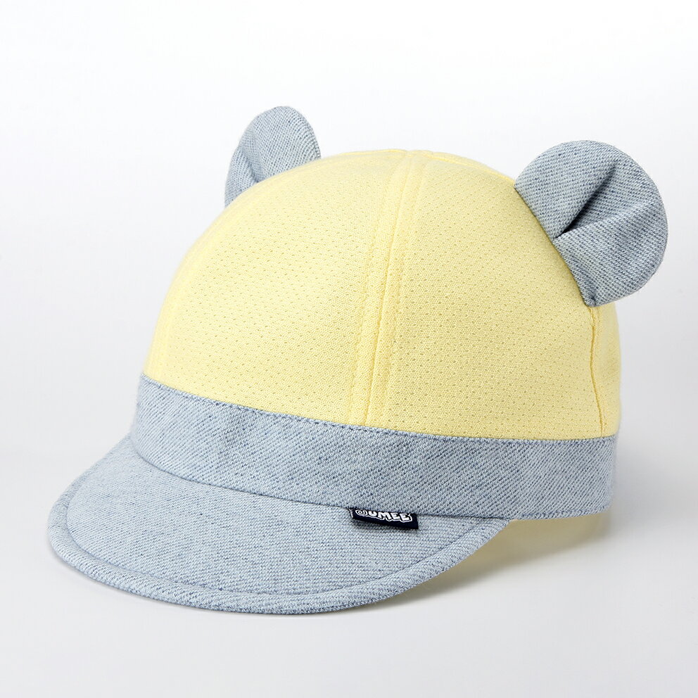 JUMEE -YELLOW-CAP 可愛耳朵棉網寶寶帽 軟帽簷款  黃網