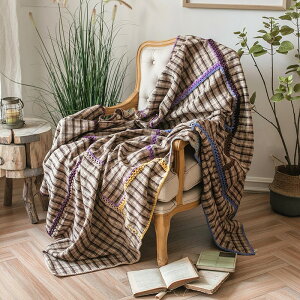 掬涵 祖母毯手工藝拼毯 拼布毛毯 空調毯 棉麻毯 床毯 沙發巾