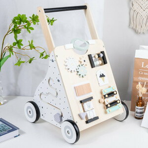 寶寶嬰兒兒童走路學步神器推車多功能手推車購物車木頭木製玩具