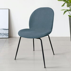 《白莎》 藍色 餐椅 電腦椅 休閒椅 洽談椅 書桌椅 布椅 棉麻布 設計師款 時尚 高雅 北歐 4色 【新生活家具】
