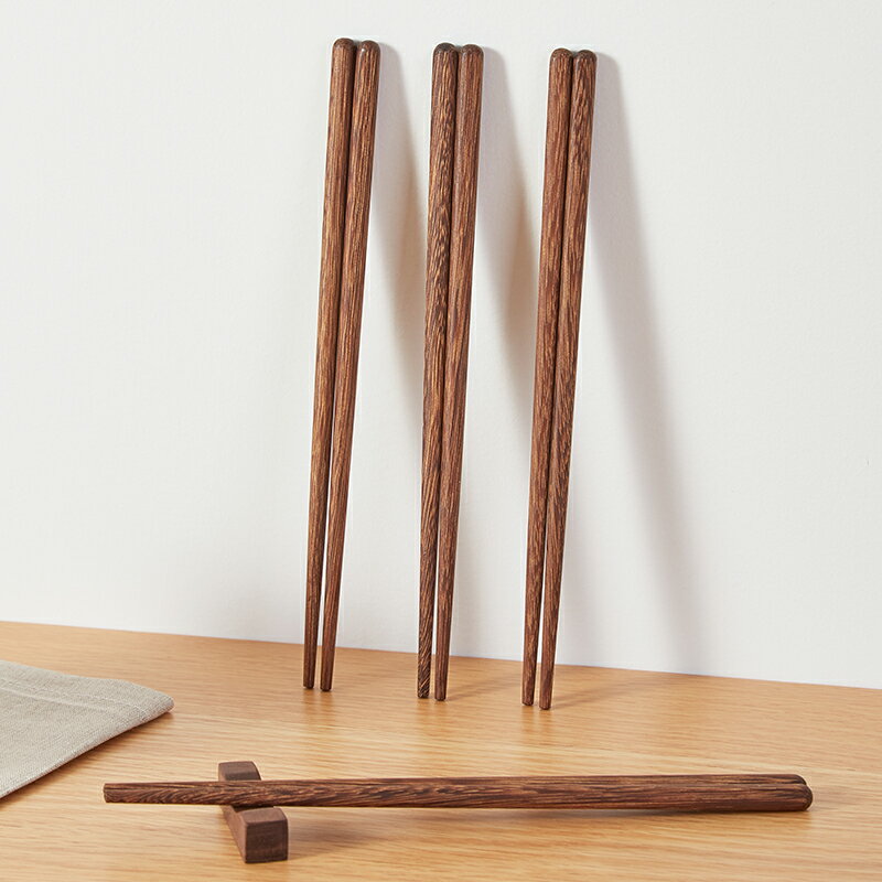 實木兒童筷子家用寶寶專用木頭短筷小孩練習筷木筷二段5歲6歲防滑