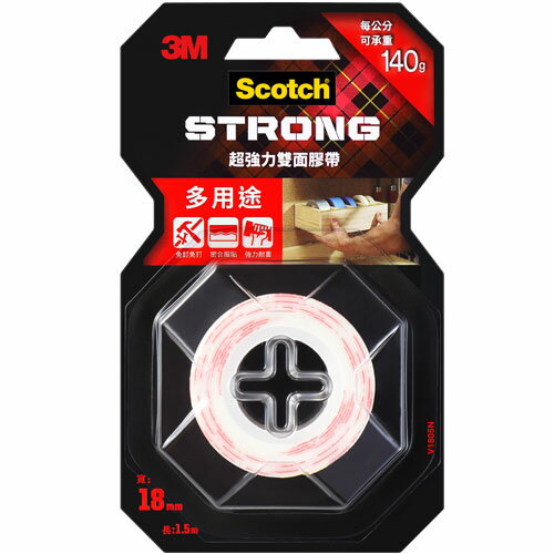 3M Scotch 超強力雙面膠帶 多用途 18mmX1.5m