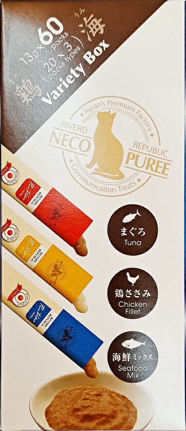 日本國產Neco Puree喵寵愛(貓用)-雞肉、鮪魚、海鮮肉泥(60條/盒)(天然食材無添加) 4