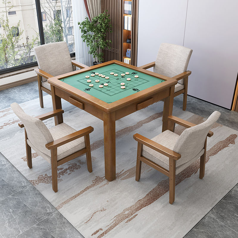 工廠直銷 免運 麻將桌 餐桌 折疊桌 中式實木棋牌桌正方形家用手搓麻將桌子象棋撲克桌椅組合四方桌子