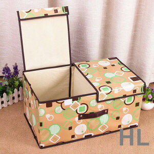 HL收納箱整理箱布藝可折疊雙蓋大號收納盒內衣盒衣服整理收納儲物盒