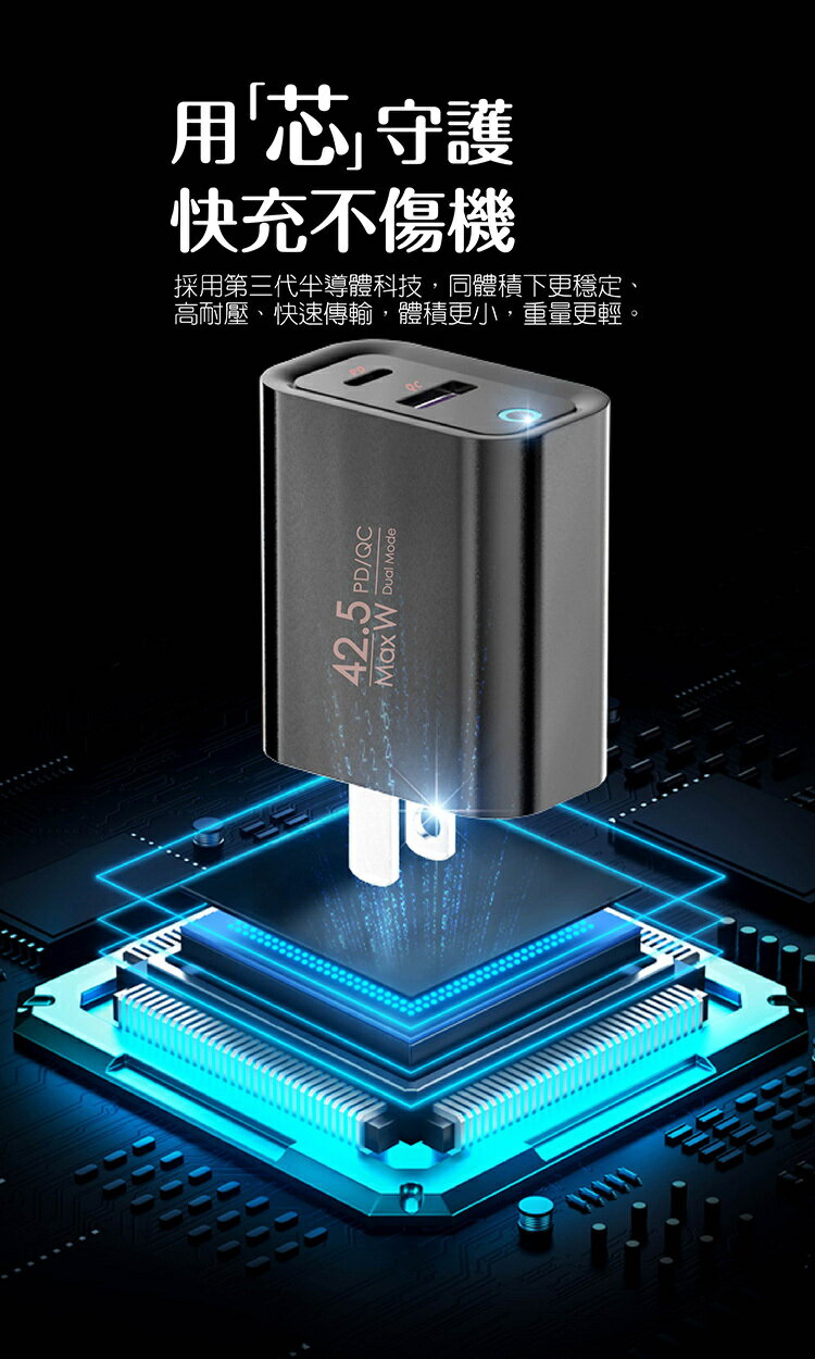 SEEHOT Fast Duo PD快充 雙口 5A/42.5W強電流 充電時間快一倍 USB-C USB-A 不傷機芯【領券滿額再折千12/31止】 8
