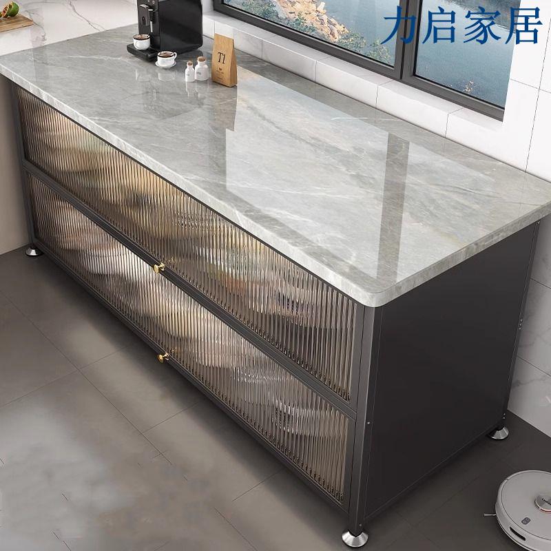廚房置物架落地多層微波爐餐邊收納儲物櫃多功能靠墻一體碗櫥櫃子