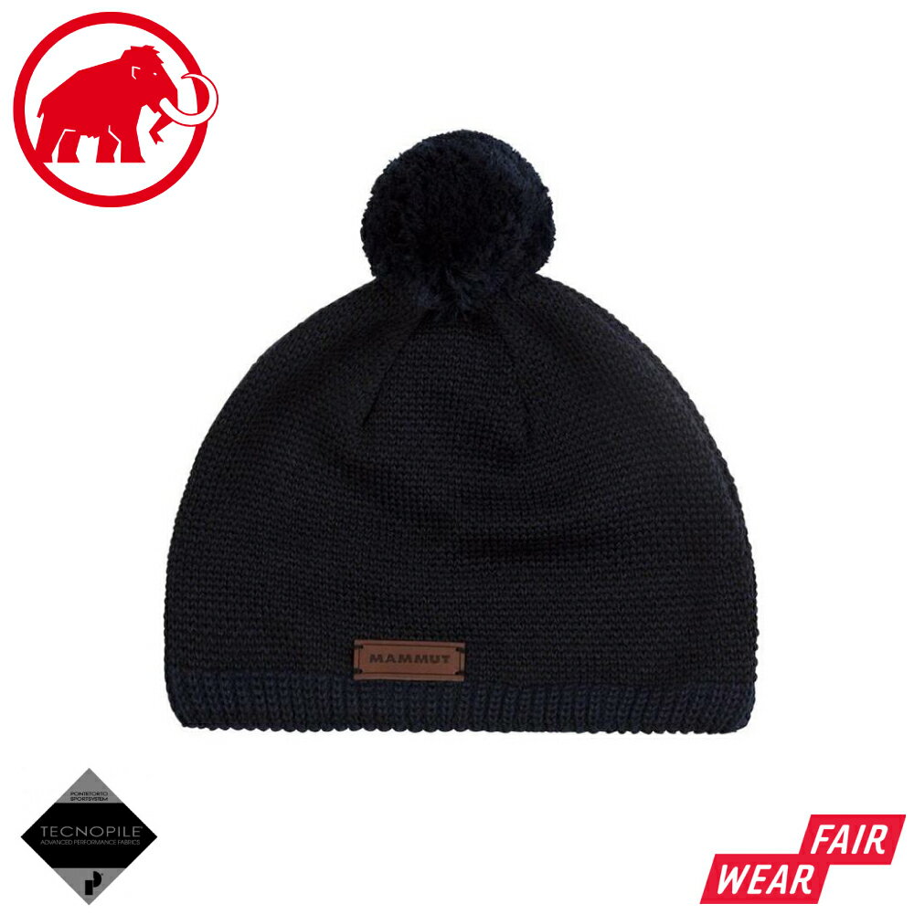 【MAMMUT 長毛象 Snow Beanie 針織保暖毛帽《海洋藍/黑》】1191-01120/保暖帽/針織帽