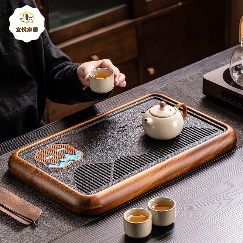 仿烏金石茶盤 家用 輕奢 現代 小型蓄排大容量茶海辦公室 幹泡臺茶托盤 [PP0504042]