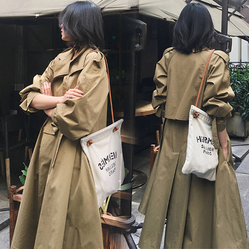 風衣外套長版大衣-腰帶收腰顯瘦純色女外套2色73wd3【獨家進口】【米蘭精品】