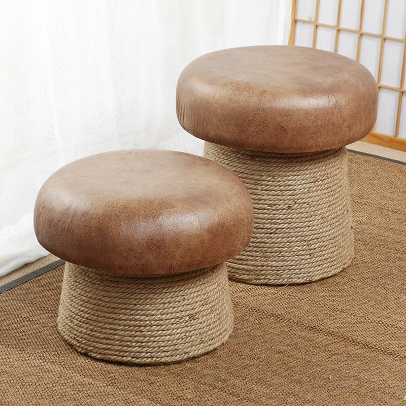矮凳 麻繩矮凳坐凳蘑菇凳榻榻米茶幾凳子板凳換鞋凳麻布客廳民宿小凳子