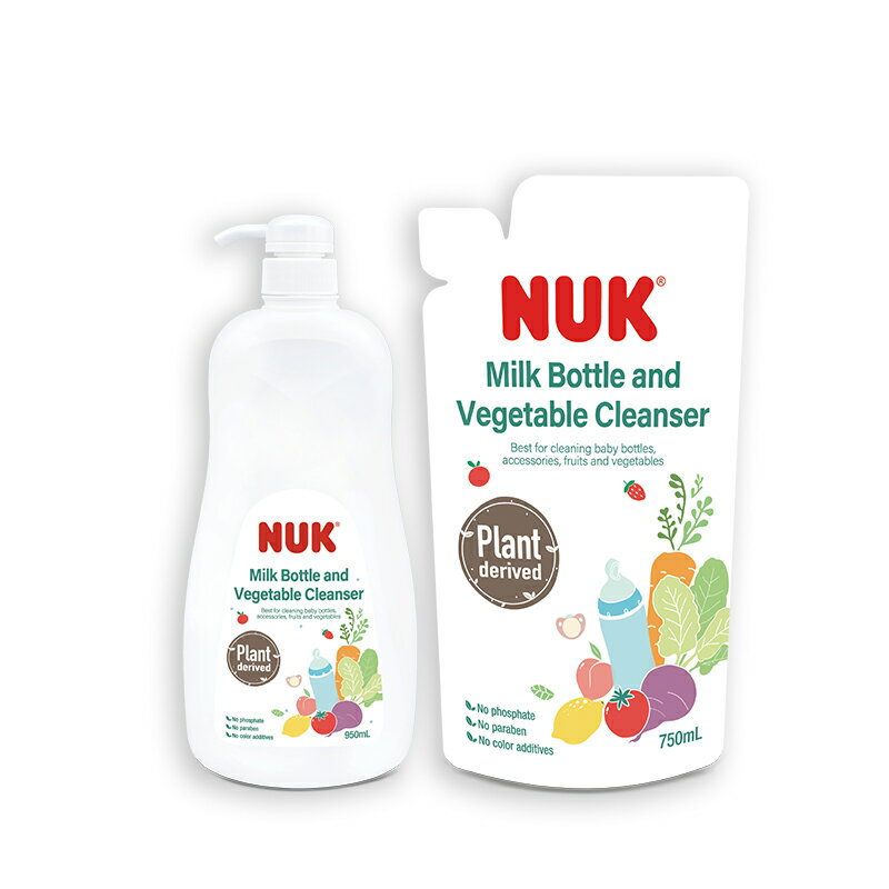 NUK植萃奶瓶蔬果清潔液組合950mL+750mL ★衛立兒生活館★