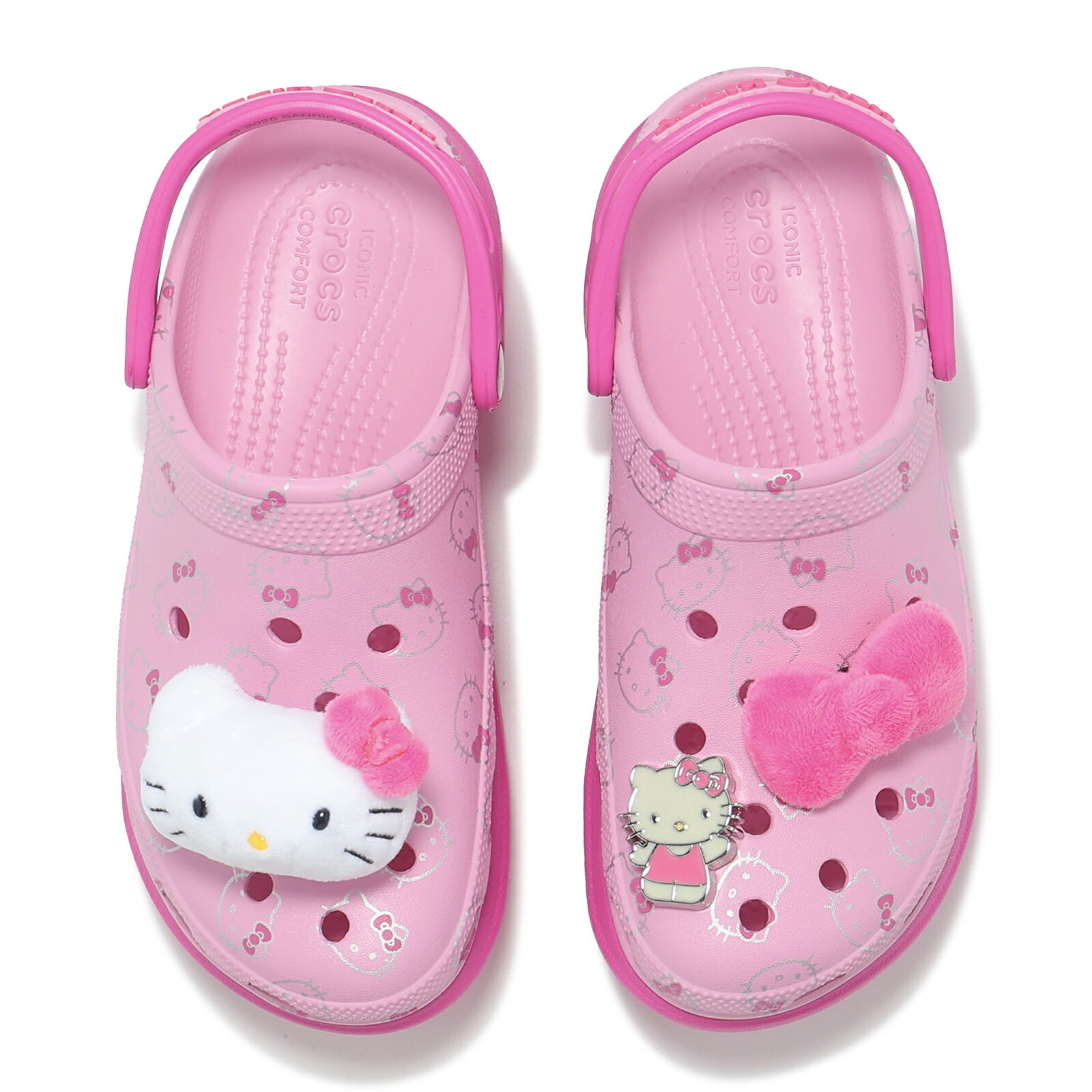 Crocs 洞洞鞋 厚底洞洞鞋 Hello Kitty Bae Clog 女鞋 復古 Bae克駱格 卡駱馳 粉紅 21119990H 5