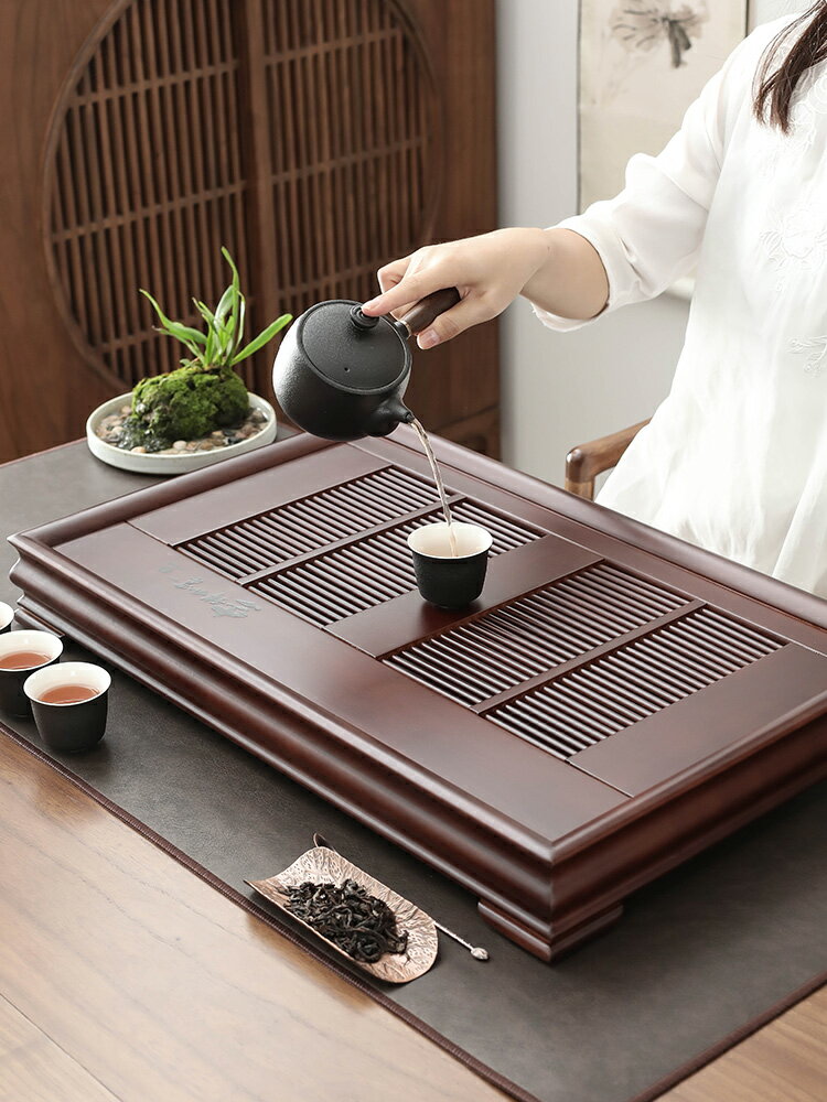 品匠功夫茶盤排儲水帶托盤瀝水盒小茶臺辦公家用抽屜式竹茶具茶海