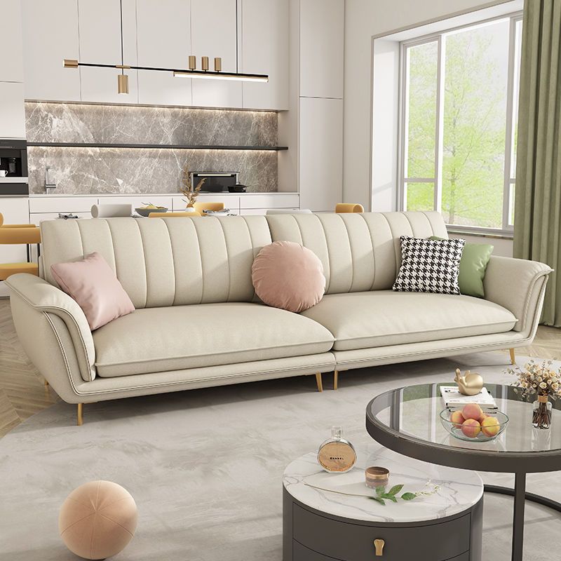 酷比得北歐科技布沙發客廳現代輕奢簡約小戶型直排奶油布藝沙發