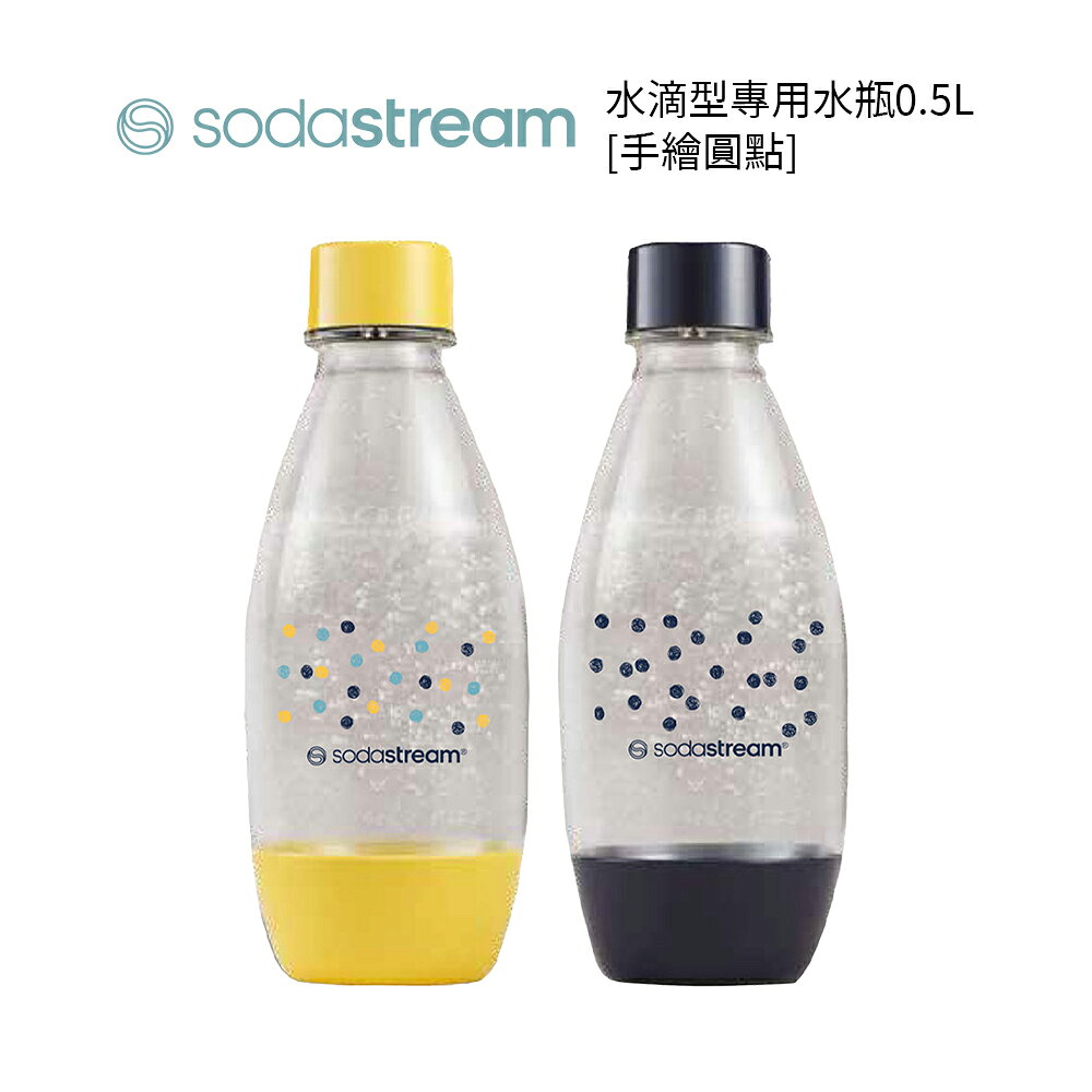 SodaStream 水滴型專用可機洗水瓶 500ML (手繪圓點) 2 入