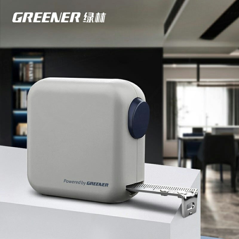 簡約小方塊捲尺 綠林GREENER 捲尺 魯班尺 自鎖捲尺 測量工具 抗磨抗摔防水捲尺【BF0204】《約翰家庭百貨