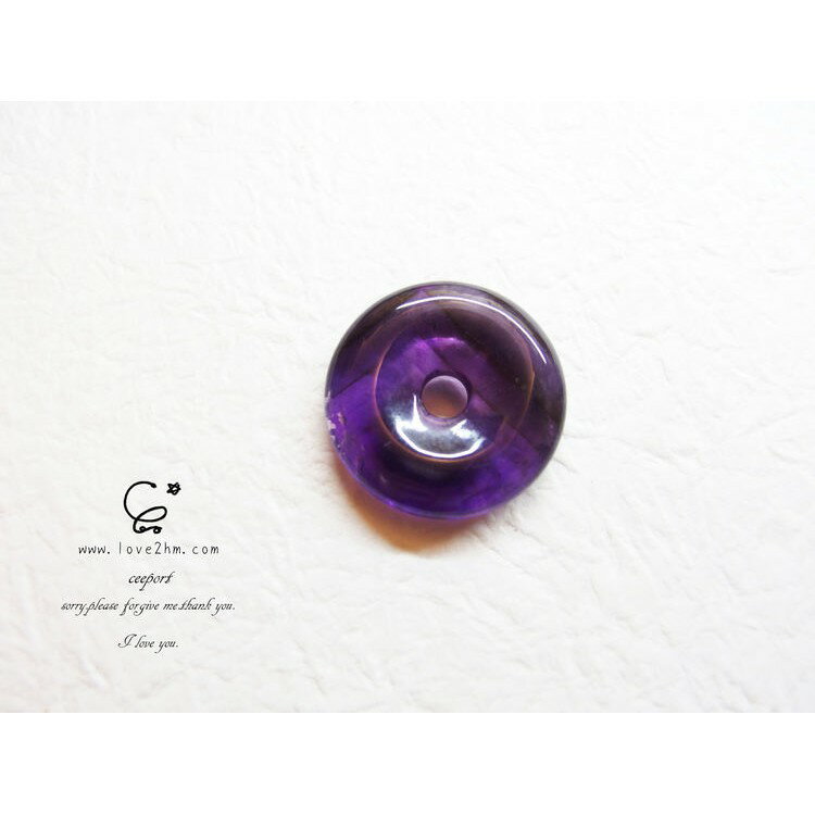 紫水晶平安扣-AA70401/紫水晶 /水晶飾品/ [晶晶工坊-love2hm]