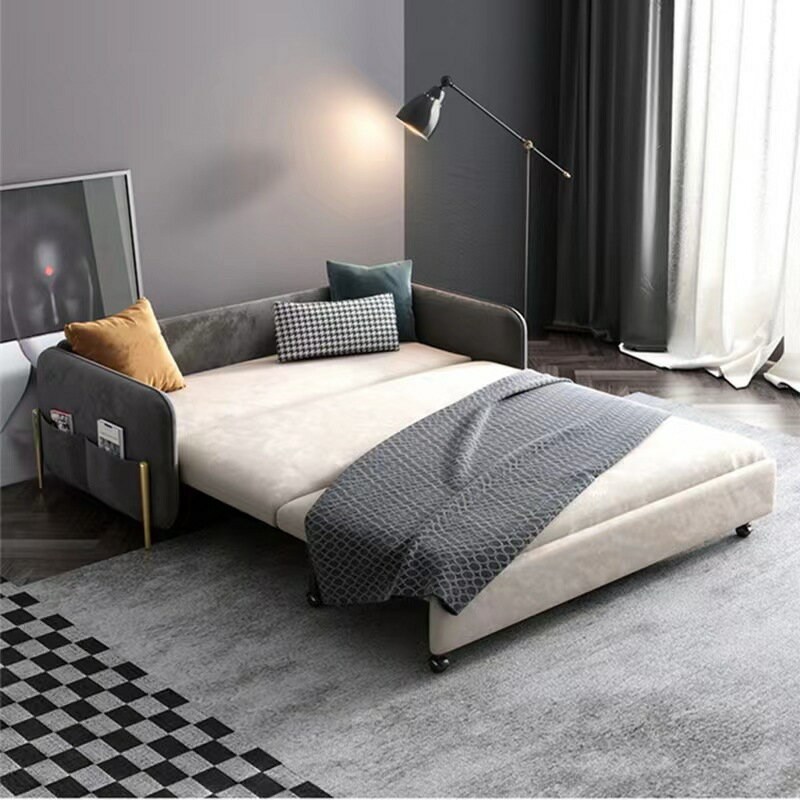 抽拉床科技布沙發床兩用可折疊多功能小戶型客廳沙發床兩用可伸縮