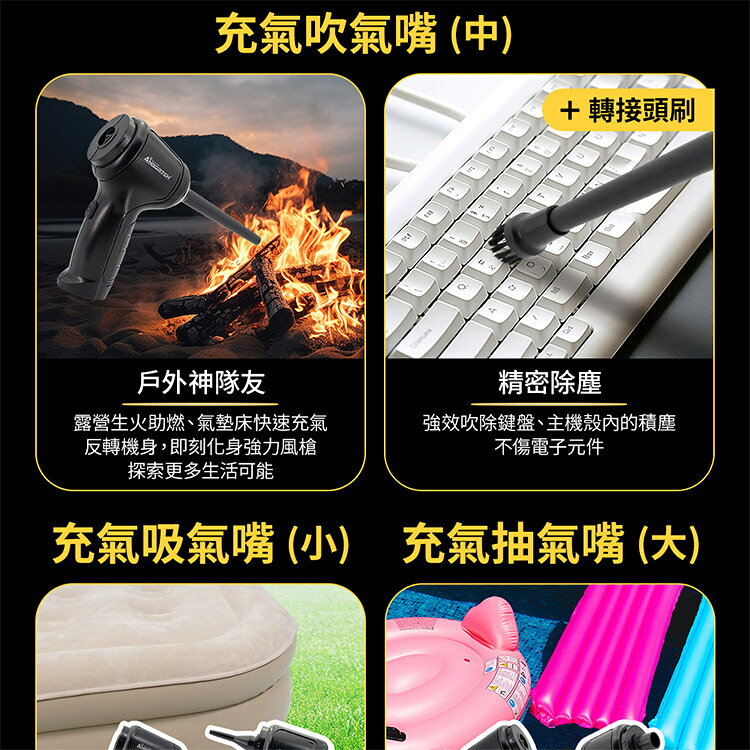 【安伯特】隨手吸四合一無線吸塵器(國家認證 一年保固) 吸塵 充氣 吹風 抽氣 HEPA濾網可水洗 6