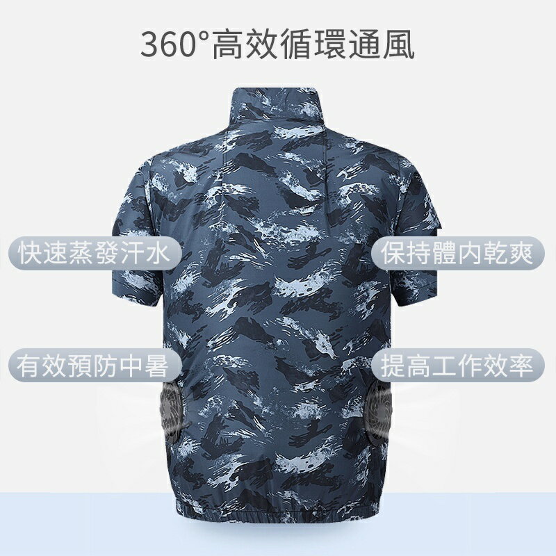 夏季帶風扇的衣服 防中暑降溫空調服充電製冷冰爽空調衣服 輕薄冰涼透氣長袖防曬耐磨空調服 物流倉儲安保人員夏季專用空調衣服