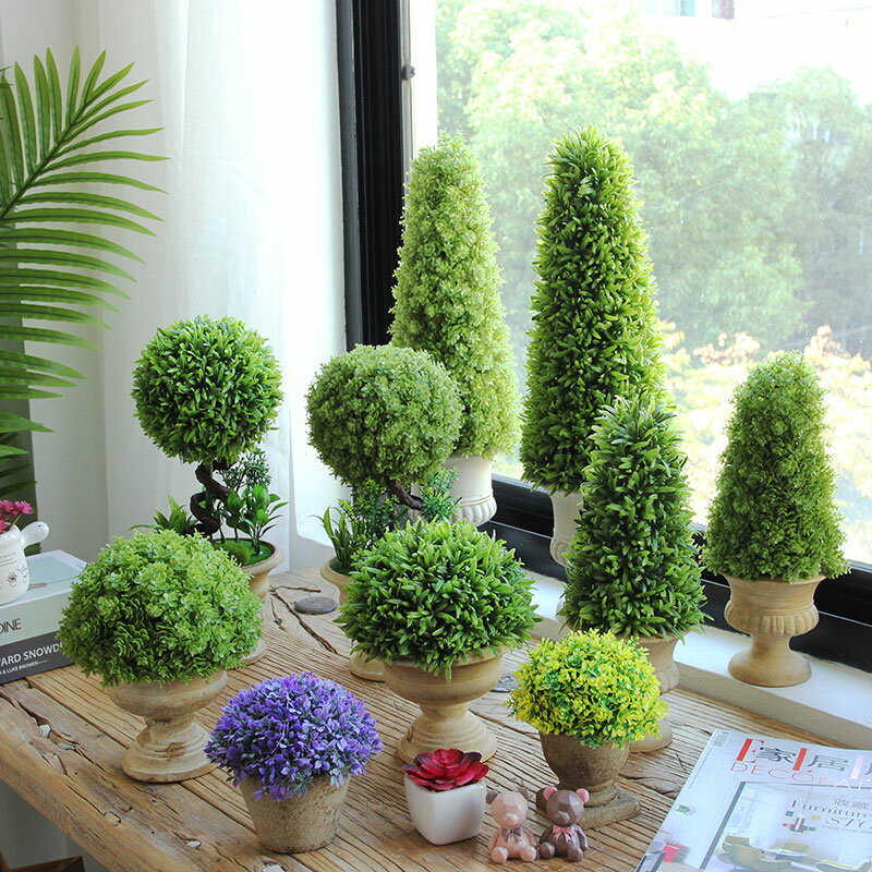 ins北歐模擬綠植盆栽假植物盆景客廳電視櫃餐桌上室內裝飾小擺件