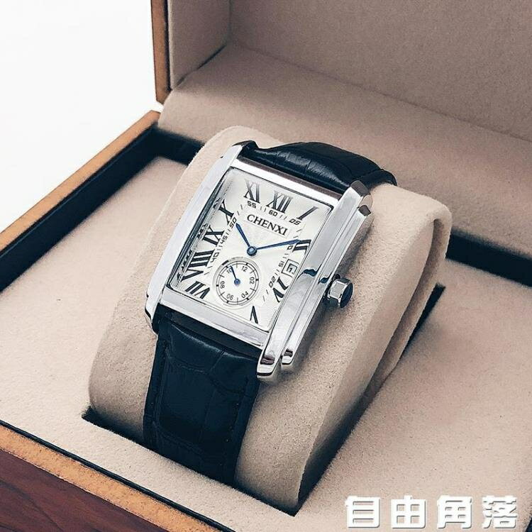 包包配飾~晨曦新款方形手錶男皮帶時尚潮流防水非機械錶男學生復古商務男錶 雙11全館免運