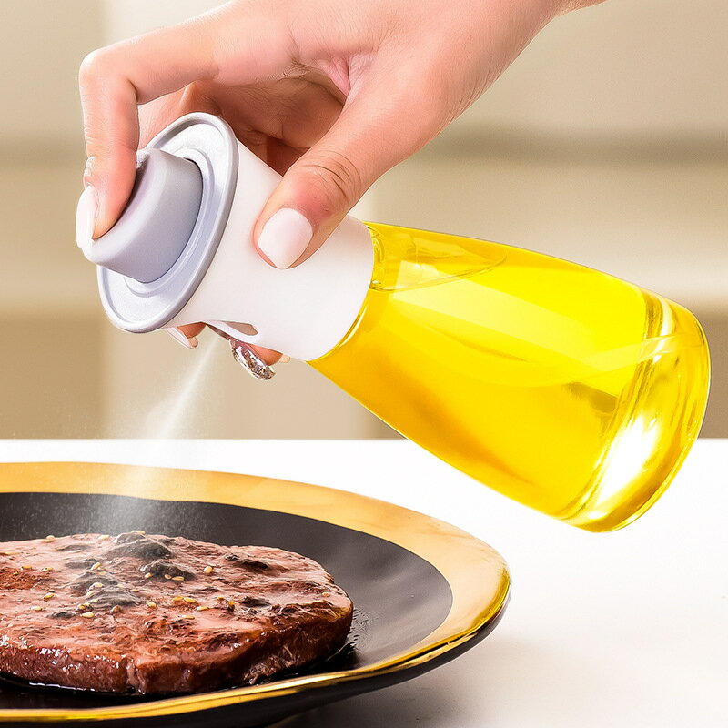 廚房按壓式噴油瓶噴霧化家用橄欖油噴霧燒烤噴油壺玻璃健身控油壺