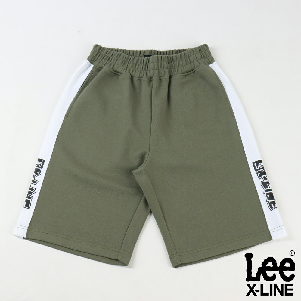 Lee 塗鴉風格鬆緊抽繩運動休閒短褲 男 X-LINE 共兩色(橄欖綠/深海藍)
