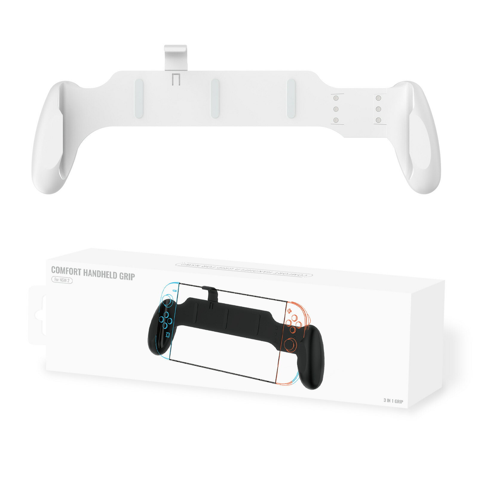新款Switch2通用型握把 相容Switch/Switch OLED主機防滑握把配件