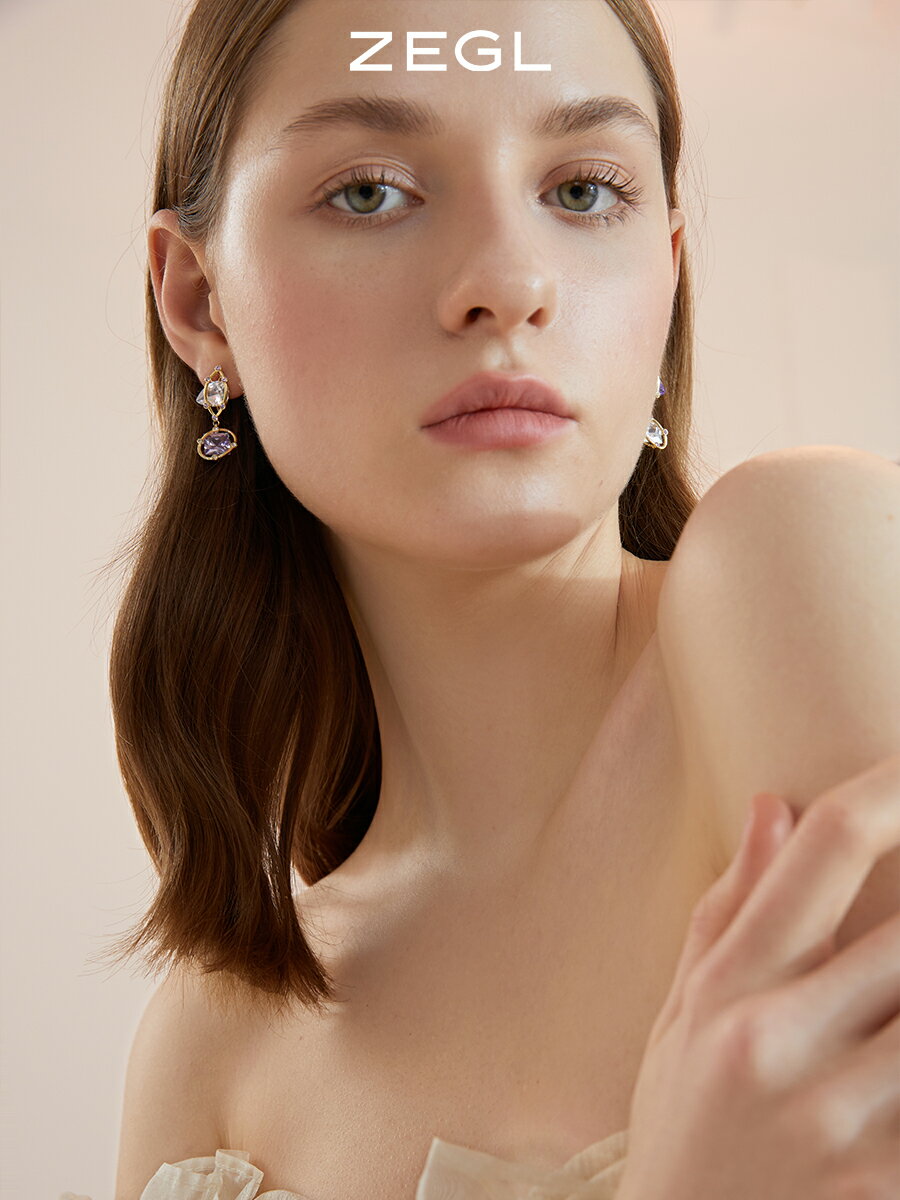 ZEGL幾何耳環女輕奢小眾設計感高級耳釘2022年新款潮925銀針耳飾