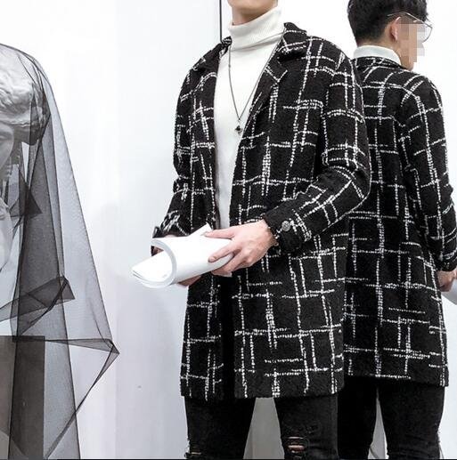 FINDSENSE品牌2018 新款 韓國 長袖 潮流 中長款 個性 呢大衣 風衣 外套
