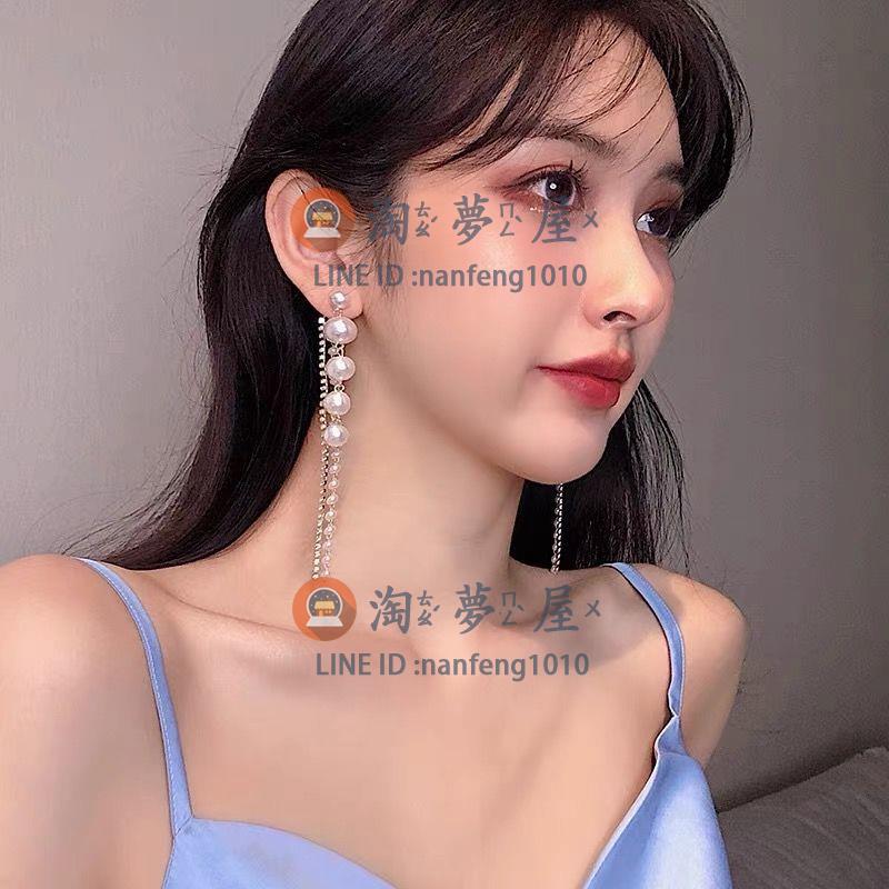 耳環女韓國氣質潮珍珠耳墜設計感耳飾爆款耳釘純銀新款【淘夢屋】
