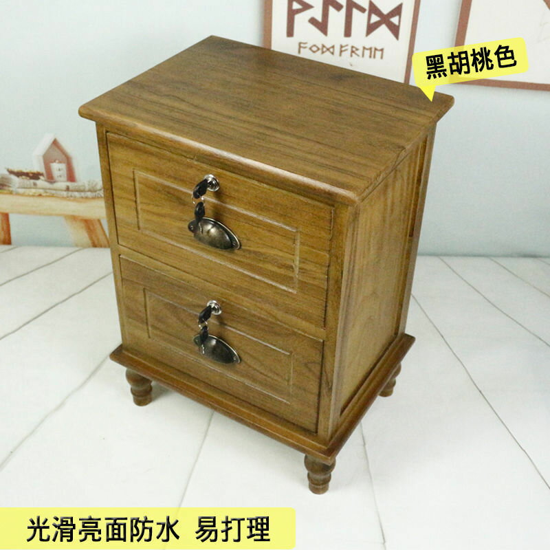 免運 附發票 床頭櫃 保險櫃 保險箱 小型床頭櫃 收納櫃 置物櫃免安裝床頭櫃帶鎖實木30cm寬臥室家用極簡迷你現代簡約網紅儲物櫃