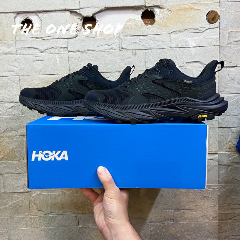 HOKA ONE ONE Anacapa 2 Low GTX GORETEX 黑色全黑低筒登山越野健行