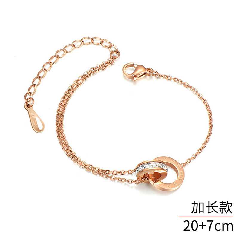 環環相扣腳鏈女新款潮高級感18k玫瑰金色鈦鋼加長不掉色足鏈 6