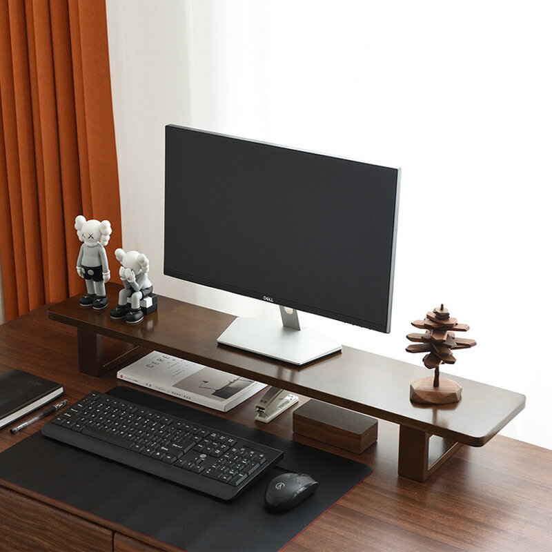 電腦增高架 家用電腦增高架實木桌面置物架辦公室顯示屏墊高底座加高木架