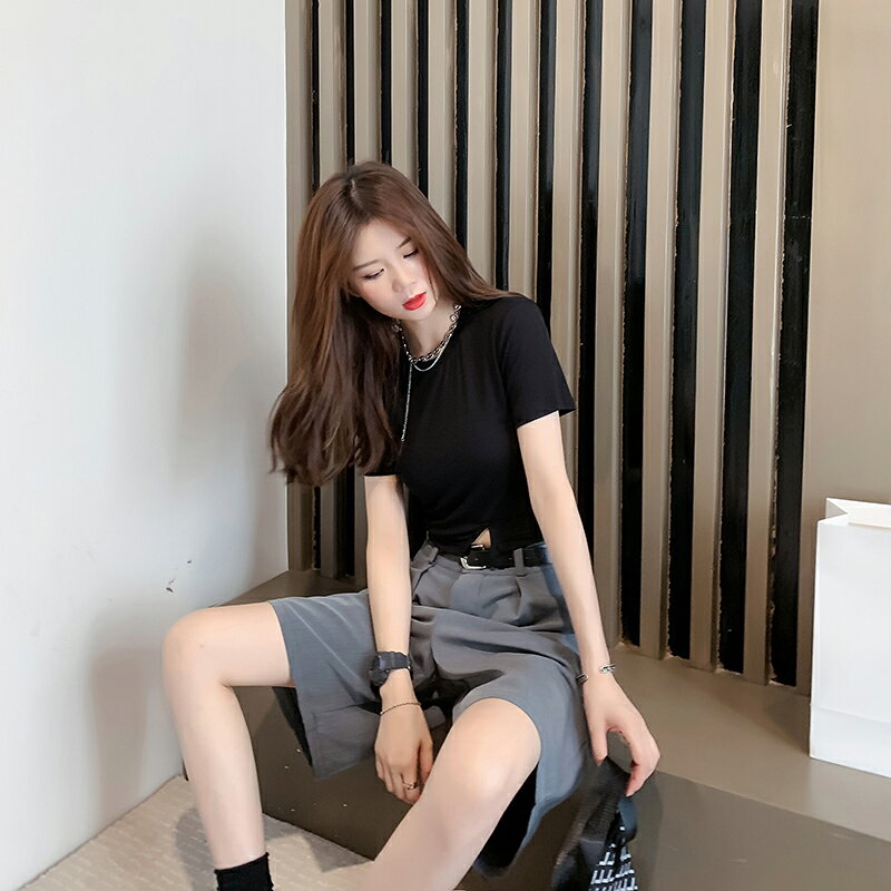 新款小個子夏裝搭配顯高職業套裝氣質女神範兩件套小香風時尚
