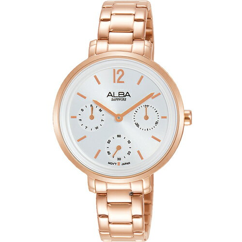 ALBA 雅柏錶 直率女孩時尚腕錶 VD75-X128K(AP6658X1)-33mm-白面鋼帶【刷卡回饋 分期0利率】【APP下單4%點數回饋】