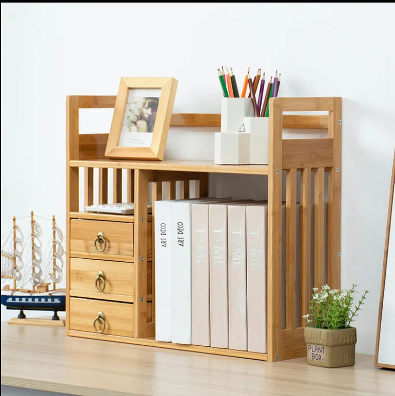 桌上型木質抽屜置物架