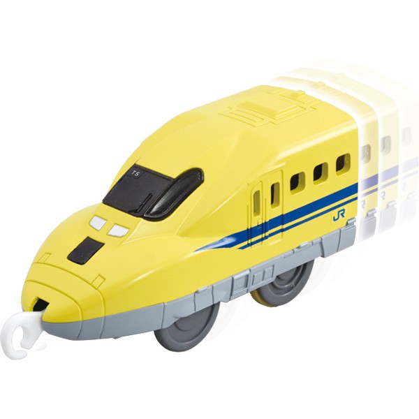 【Fun心玩】TP89516 麗嬰 PLARAIL 多美 鐵道王國 有聲推推車 923形 黃博士號(不含軌道) 火車