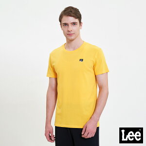 Lee 胸口小LOGO圓領短袖T恤 男款 橘黃