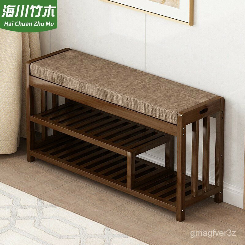 【現貨】收納 木頭層架換鞋凳 傢用門口入門長條凳 實木穿鞋凳 收納鞋架 簡易長凳 軟包沙髮凳