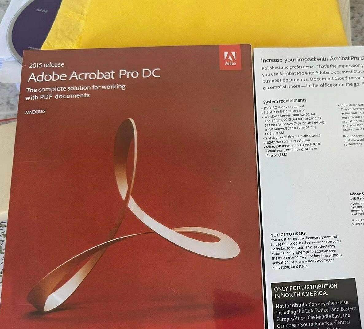 Adobe Acrobat Pro DC 2015 Windows專業版 原裝光碟 永久啟用 PDF【微軟批發零售】