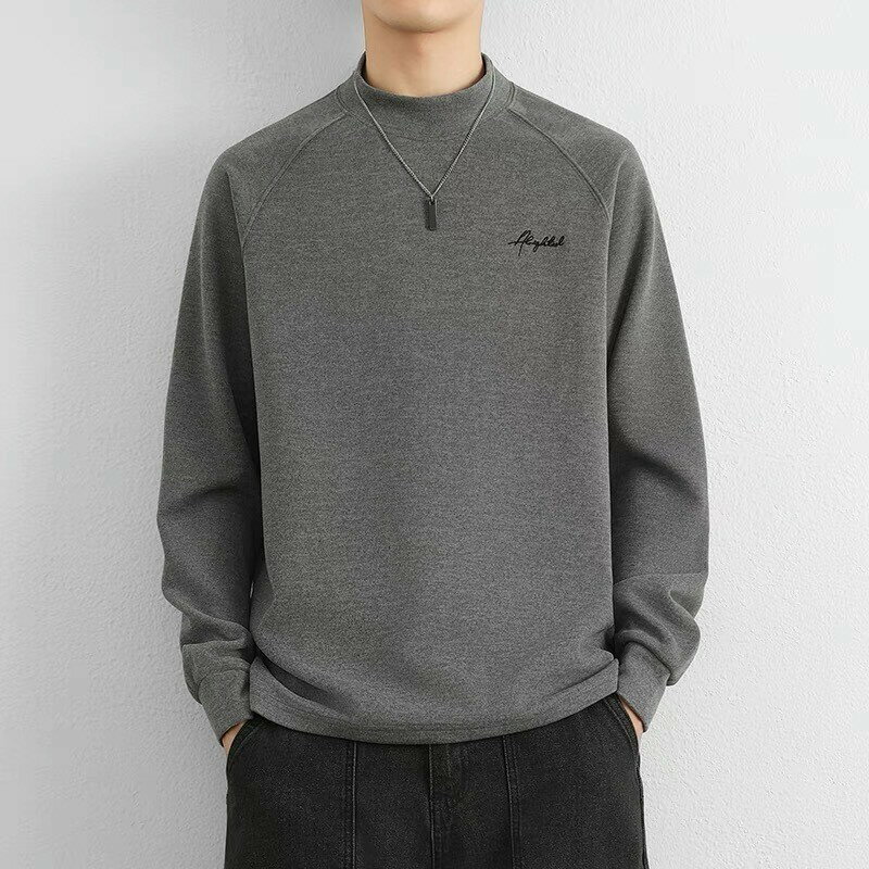 【秋季新品】M-5XL大碼男裝 加絨衛衣 德絨打底衫男秋冬季加絨內搭保暖衣服雙麵絨男長袖衛衣半高領秋衣