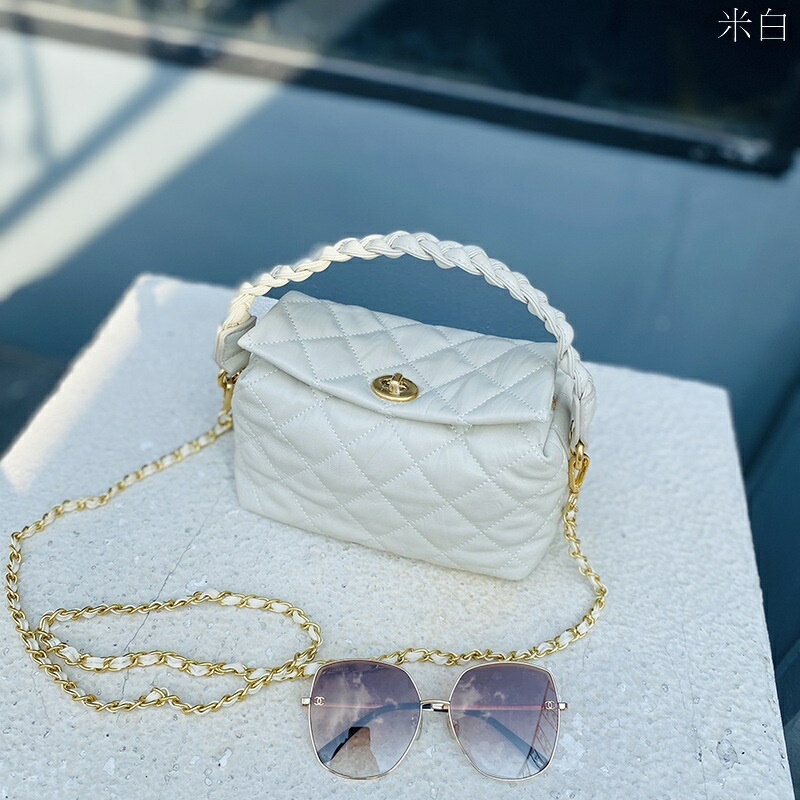 【巴黎精品】手提包真皮側揹包-菱格繡線編織手挽女包包3色a1bh42