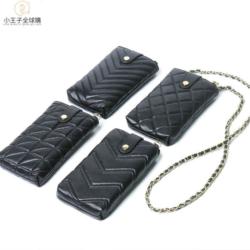 【公司現貨速發】免運 開發票 手提包 托特包 牛皮包 鱷魚皮包 羊皮包 錢包手機包女真皮繡花斜跨包新款迷你羊皮鏈條小包包時尚手機袋潮