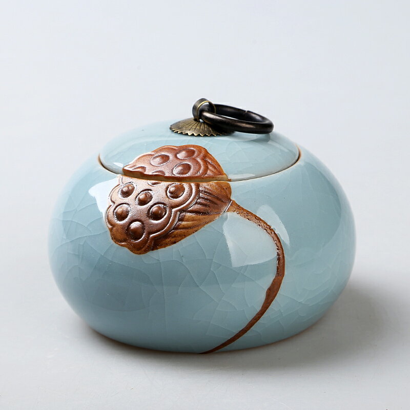 青瓷大碼儲存罐手工陶瓷茶具便攜普洱茶密封罐大小號茶葉罐 3