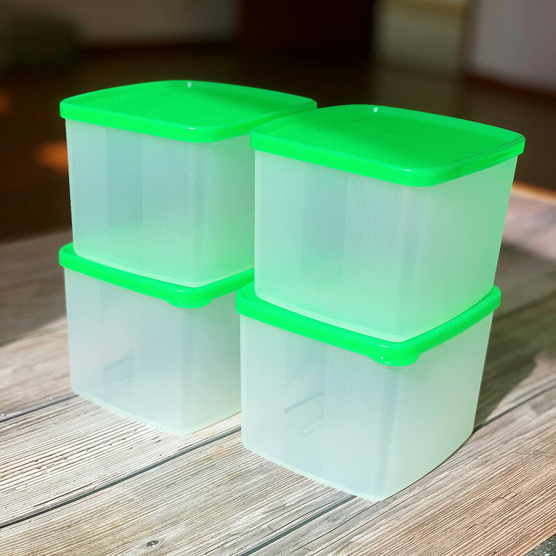 4個特百惠 800ML 方形果菜冷藏保鮮盒 防潮密封零食盒儲藏盒 7